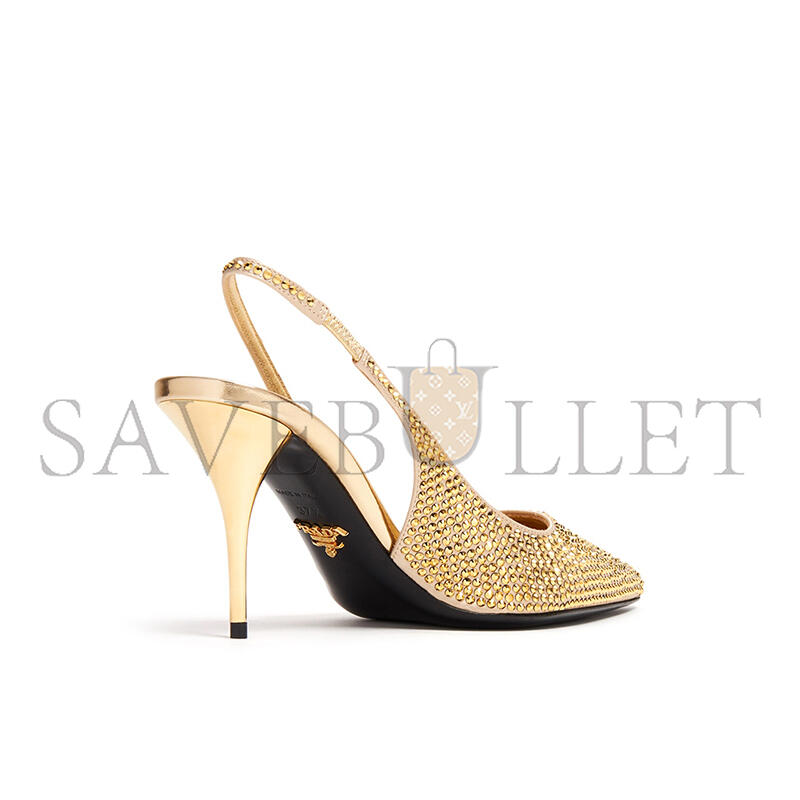 PRADA CRYSTAL SATIN SLINGBACK PUMPS PRADA CRYSTAL SATIN SLINGBACK PUMPS